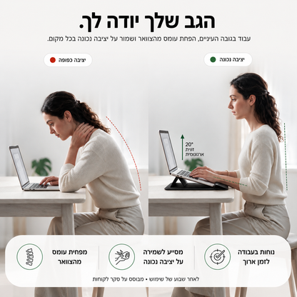 FlowDesk™ – תיק הלפטופ שהופך כל מקום לעמדת עבודה נוחה ומסודרת